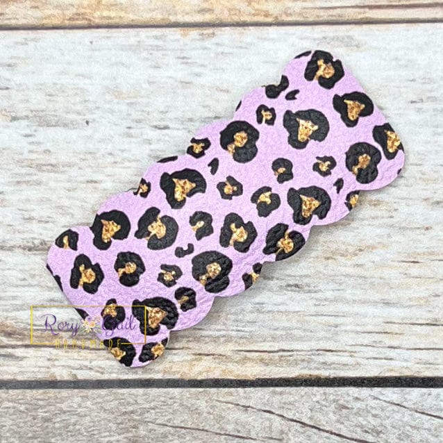 Rory Gail Handmade Snap Clips Purple Glitter Leopard Glitter Leopard and Summer Embossed 2” Snap Clip (SINGLES)