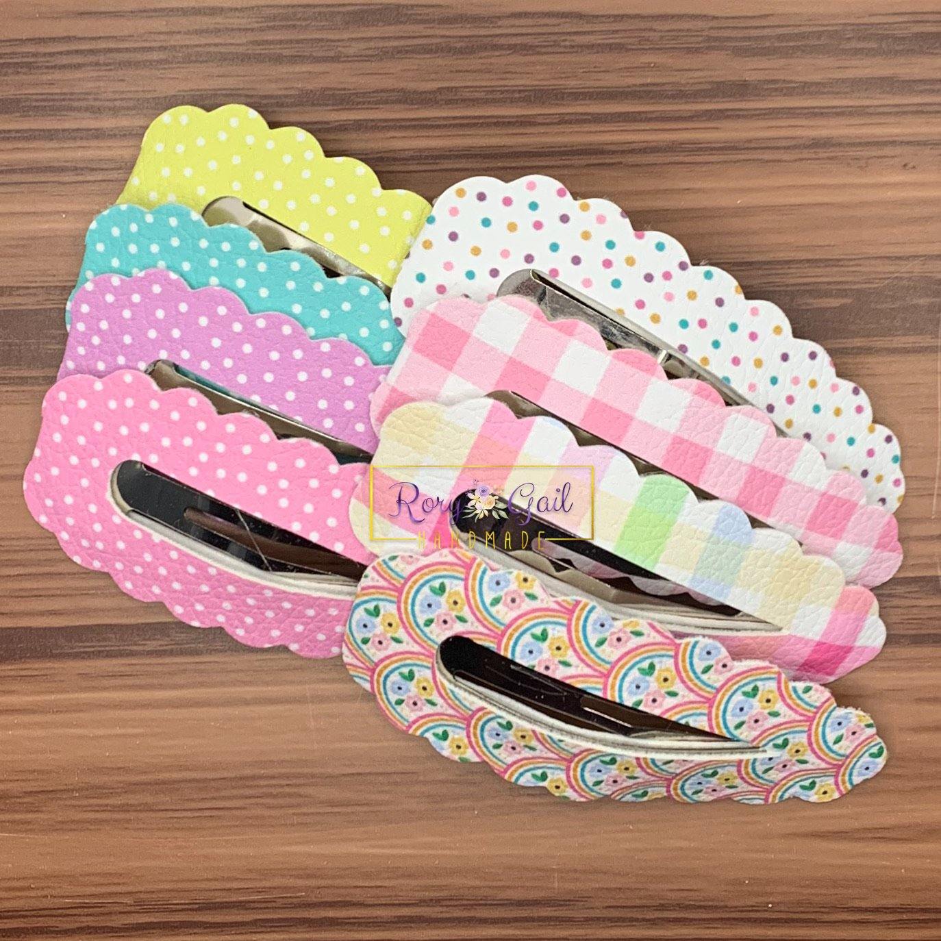 Rory Gail Handmade Spring Large Scalloped Snap Clips