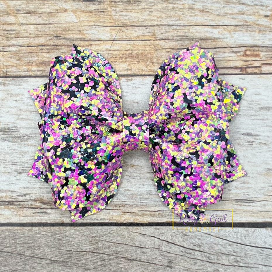 Rory Gail Handmade Sweet Bats Glitter 3 inch Pinch Bow