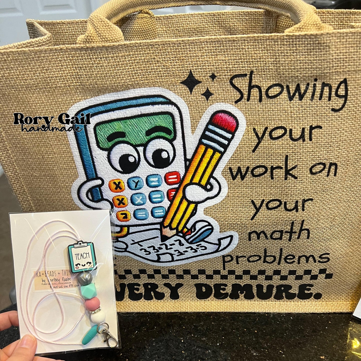 Rory Gail Handmade Bags Showing Your Work Jute Tote