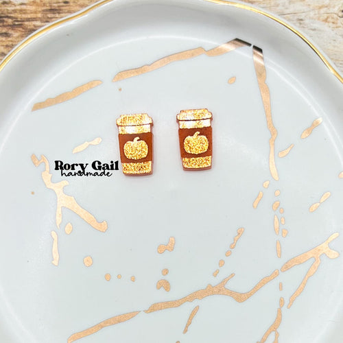 Rory Gail Handmade Earrings Pumpkin Spice Acrylic Stud Earrings