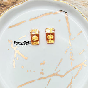 Rory Gail Handmade Earrings Pumpkin Spice Acrylic Stud Earrings