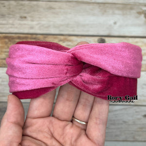 Rory Gail Handmade Headband Magenta Velvet Twist Headband