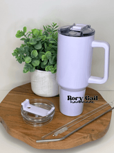 Load image into Gallery viewer, Rory Gail Handmade Lavender Just Breathe 40oz Quencher
