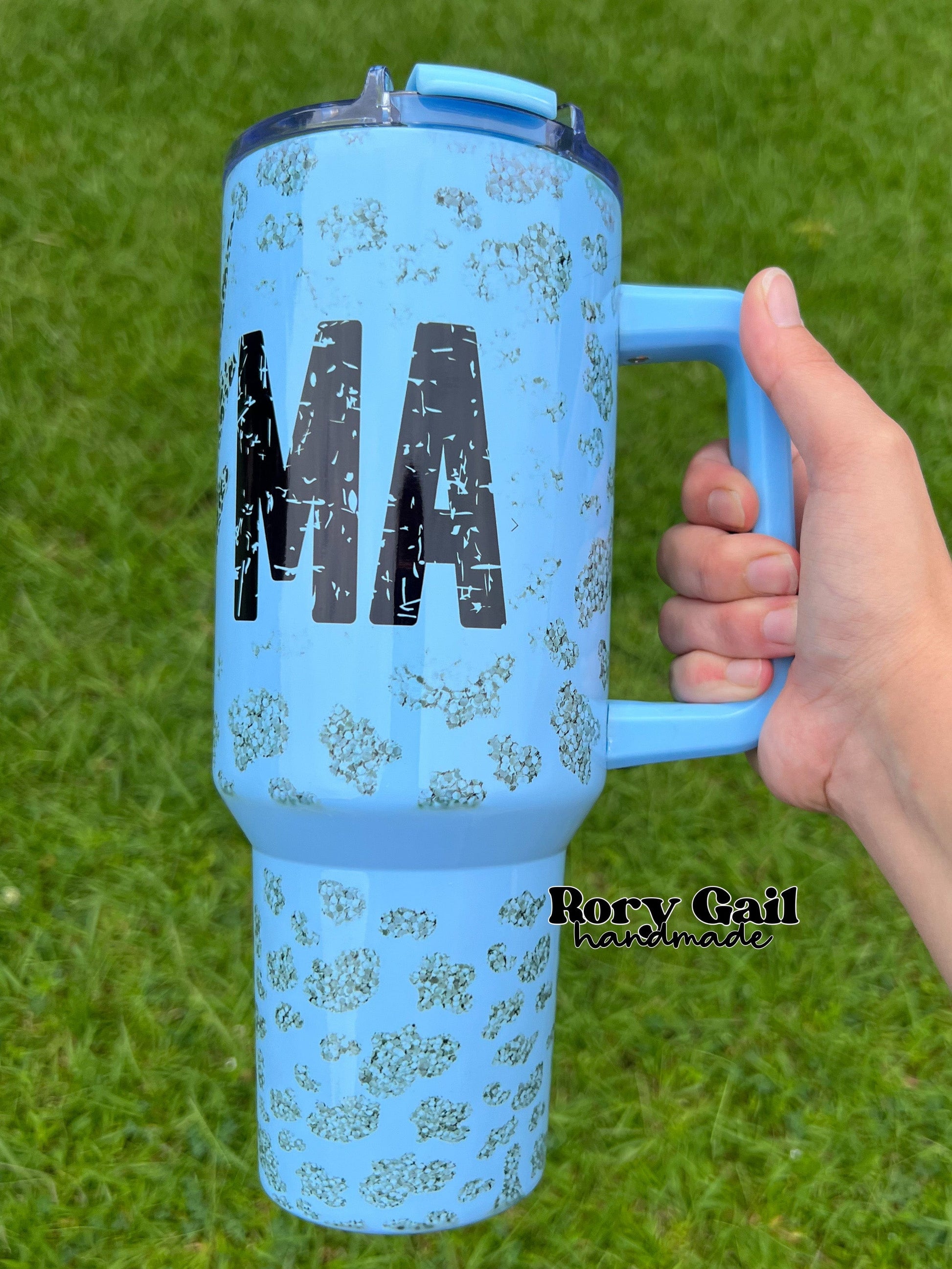 Rory Gail Handmade Leopard Bolt Mama 40oz Quencher