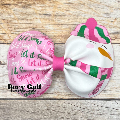 Rory Gail Handmade Let It Snow Snowman Pinch Bow