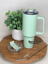 Load image into Gallery viewer, Rory Gail Handmade Lily Green Just Breathe 40oz Quencher
