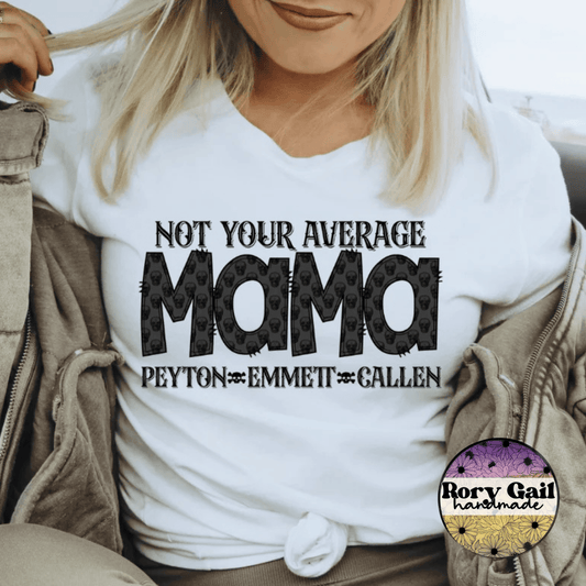 OCo Not Your Average Mama Personalized Skull Tee