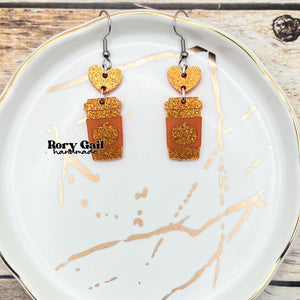 Rory Gail Handmade Pumpkin Spice Dangle Acrylic Earrings