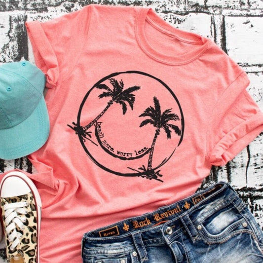 Rory Gail Handmade Shirts & Tops Beach More Worry Less (Black Ink)