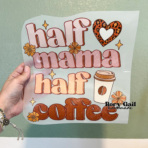 Rory Gail Handmade Shirts & Tops Half Mama Half Coffee Adult Tee