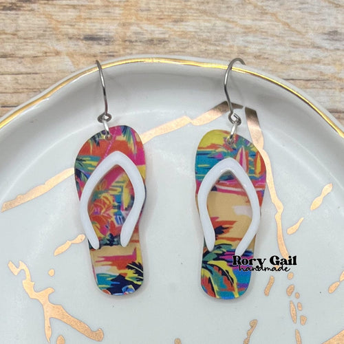 Rory Gail Handmade Summer Flip Flop Acrylic Earrings