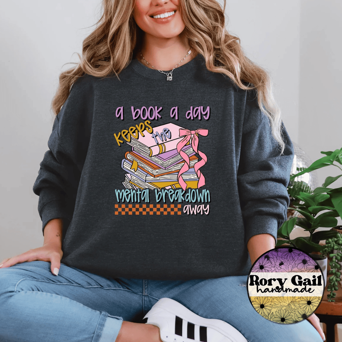 Neon Flamingo T-Shirt A Book A Day Keeps The Mental Breakdown Away Tee