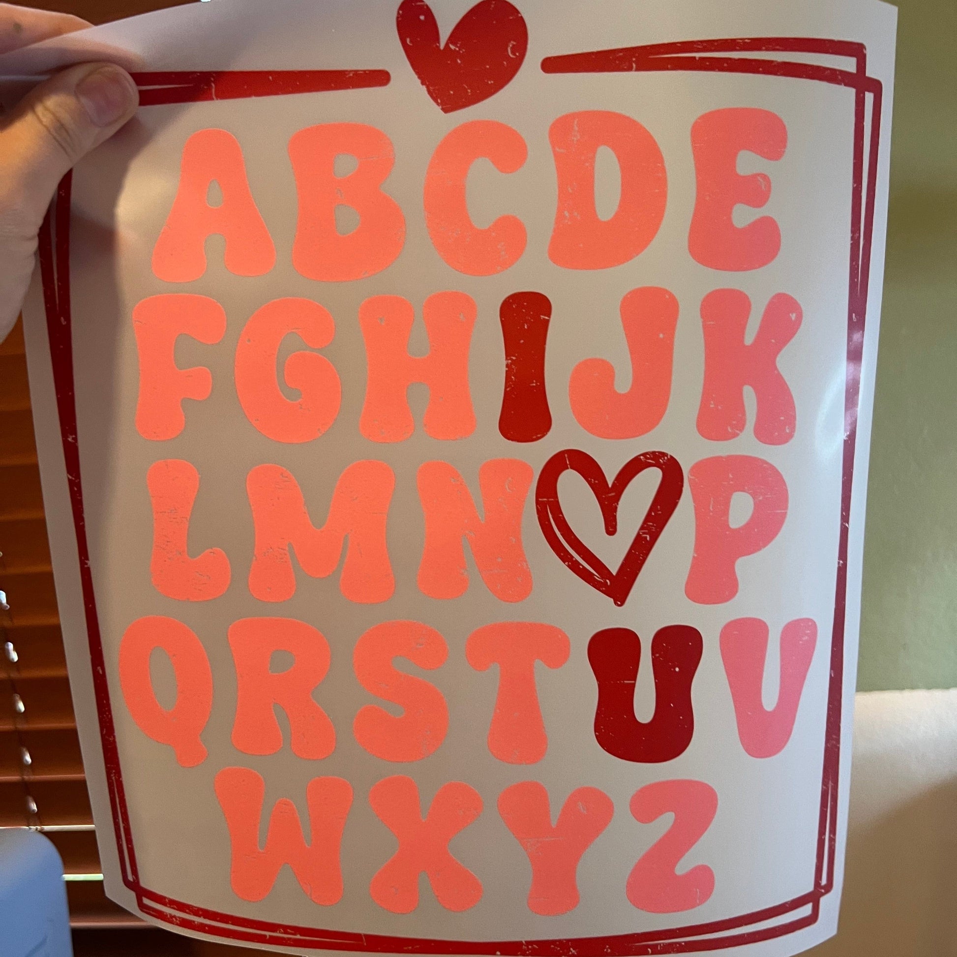 Rory Gail Handmade T-Shirt ABC I Heart U Adult Tee