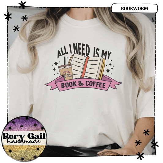 SVGS T-Shirt All I Need Is My Book & Coffee Adult