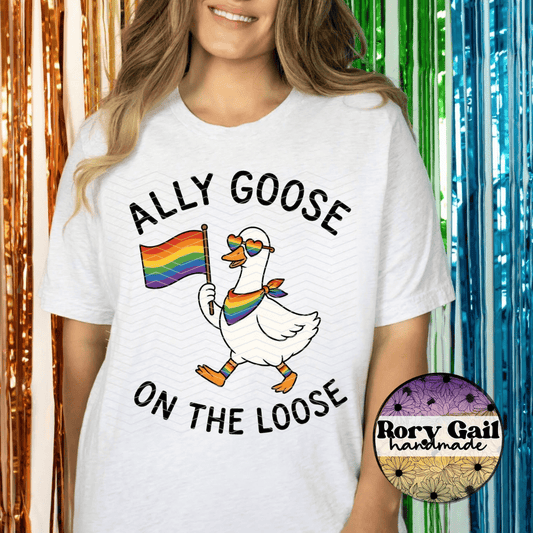 Neon Flamingo T-Shirt Ally Goose on the Loose Tee