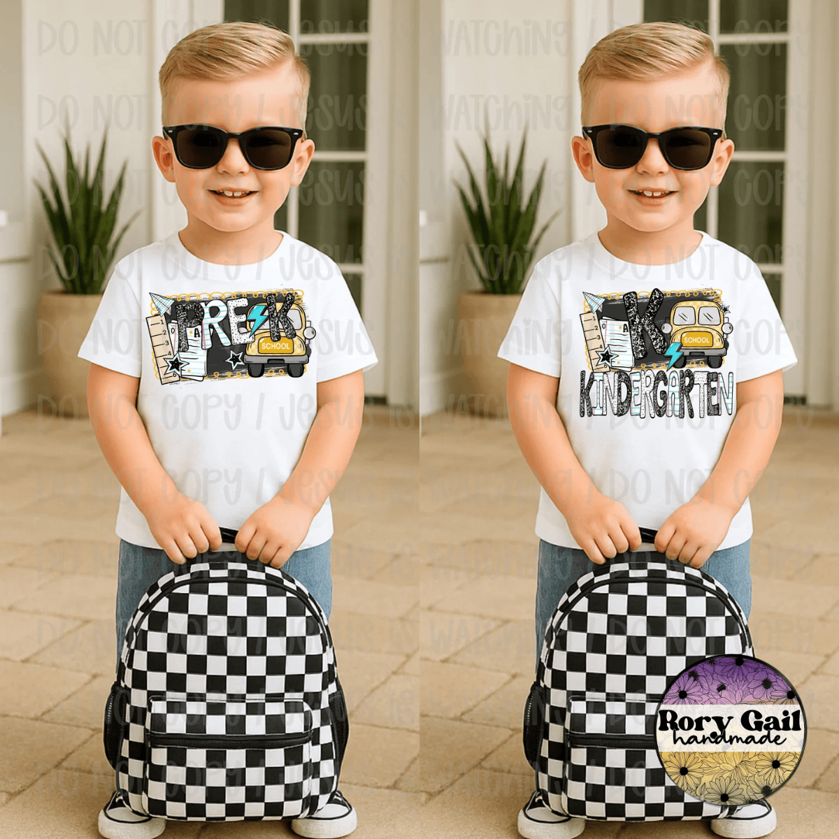 OCo T-Shirt Back To School Bus Grade Kids Tee