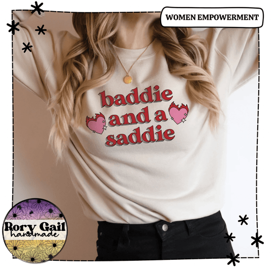 SVGS T-Shirt Baddie and a Saddie Adult Tee