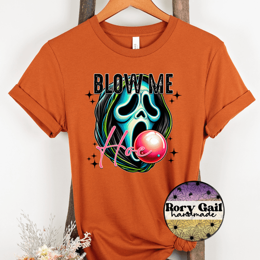 Rory Gail Handmade T-Shirt Blow Me Hoe Horror Ghost Adult Tee