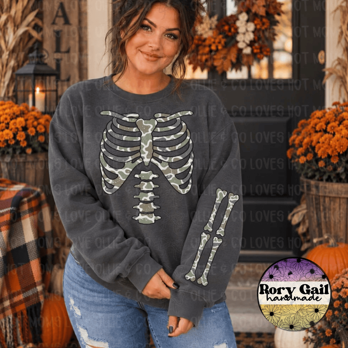 OCo T-Shirt Camo Skeleton W/Arm Sleeve Adult