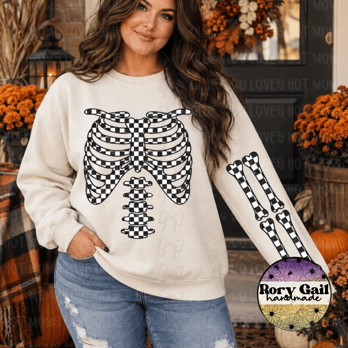 OCo T-Shirt Checkerboard Skeleton W/Arm Sleeve Adult