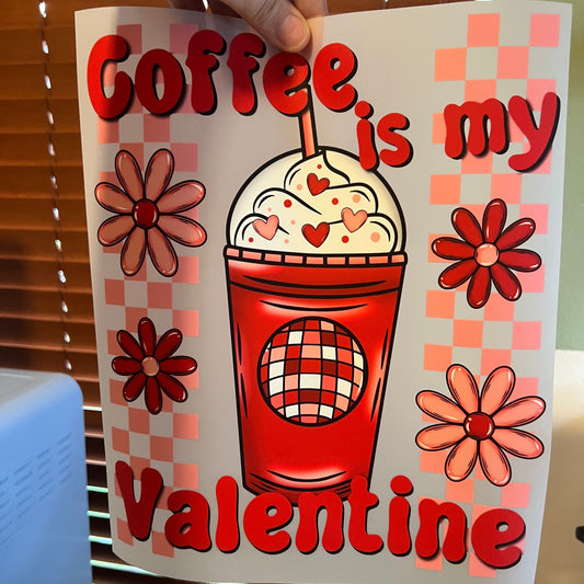 Rory Gail Handmade T-Shirt Coffee Is My Valentine Adult Tee