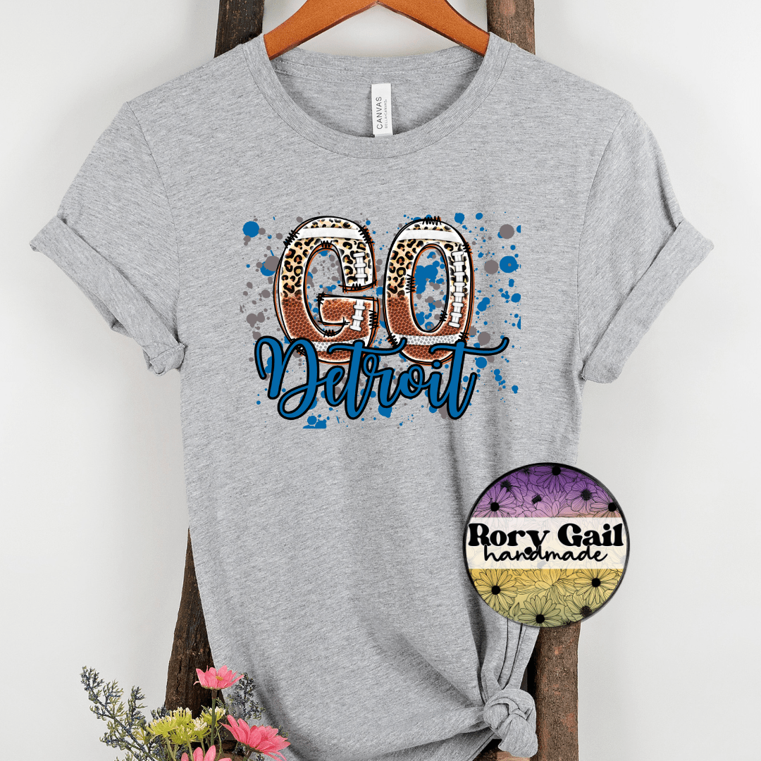 Rory Gail Handmade T-Shirt Detroit Football Cities Adult Tee