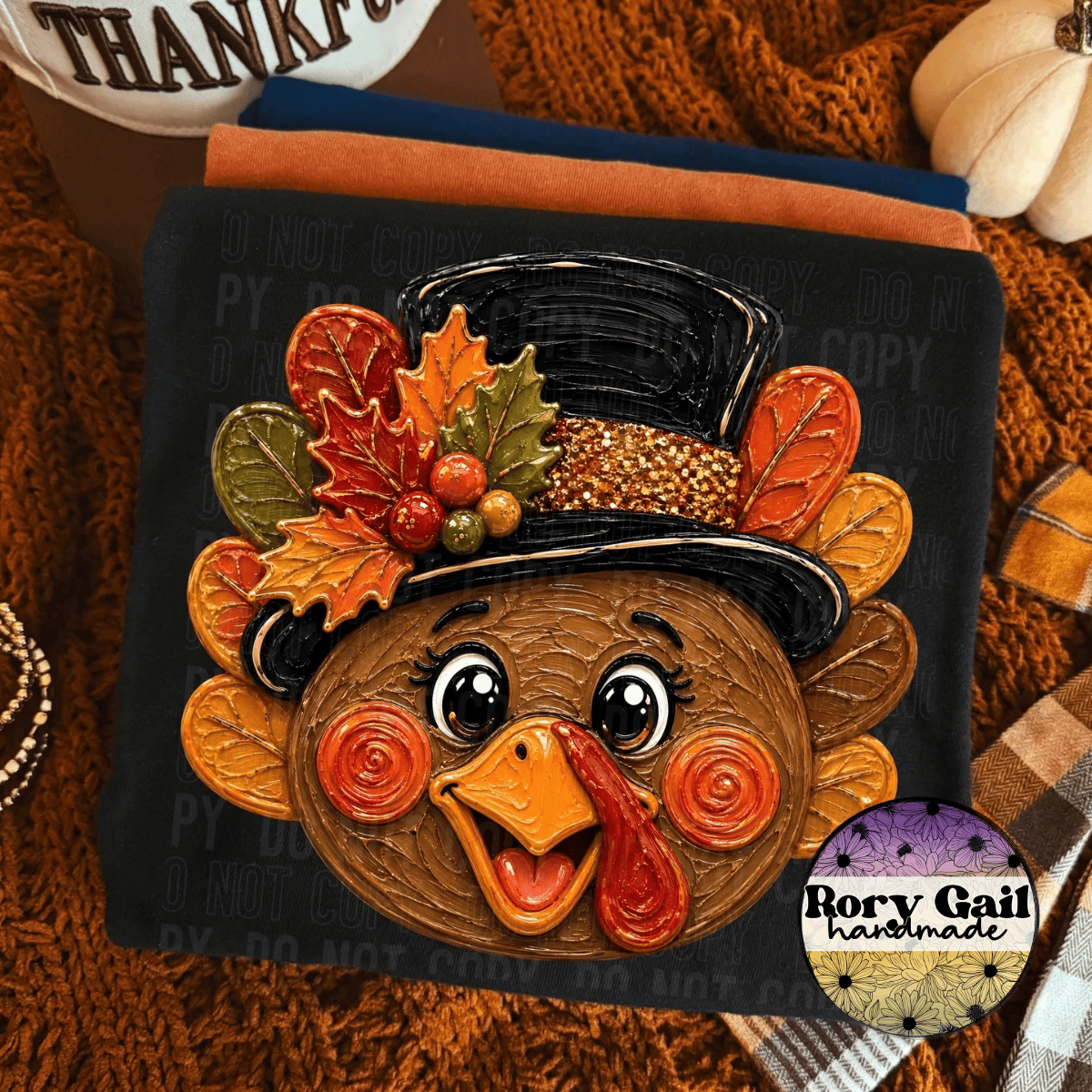 OCo T-Shirt Faux Paint Turkey Adult
