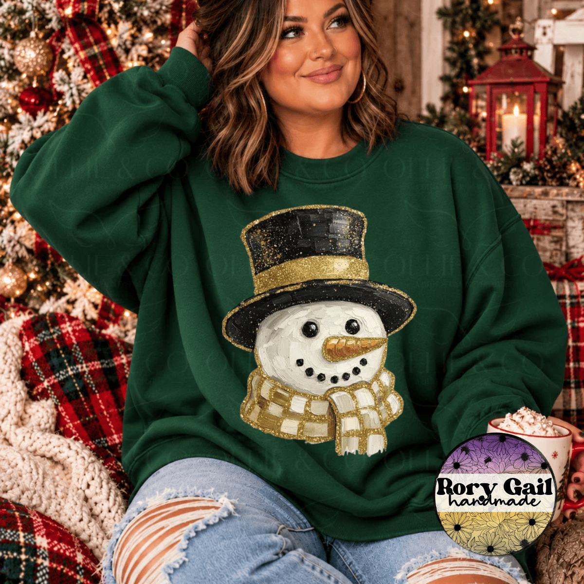 OCo T-Shirt Faux Painted Snowman Tee
