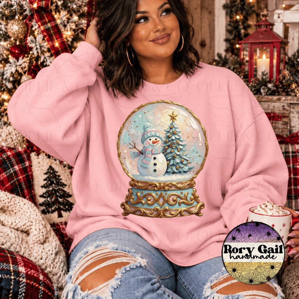 OCo T-Shirt Faux Painted Winter Snowglobe Tee