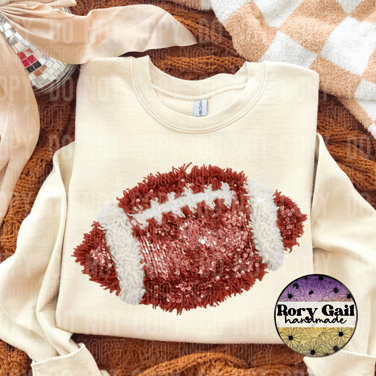 Neon Flamingo T-Shirt Faux Yarn Football Kids