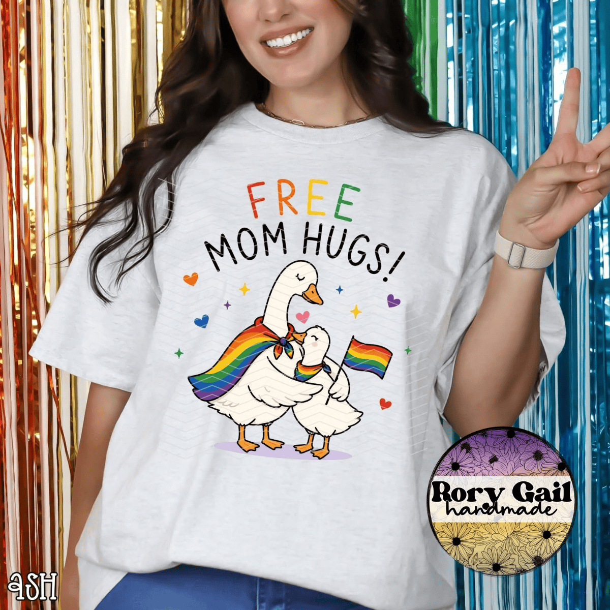 Neon Flamingo T-Shirt Free Mom Hugs Tee