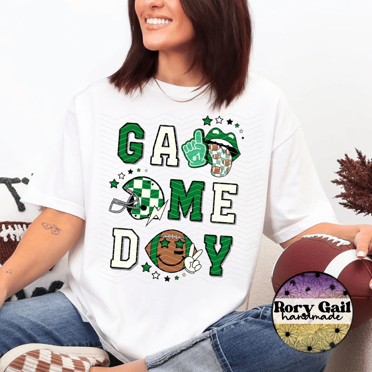 Neon Flamingo T-Shirt Game Day (Green)
