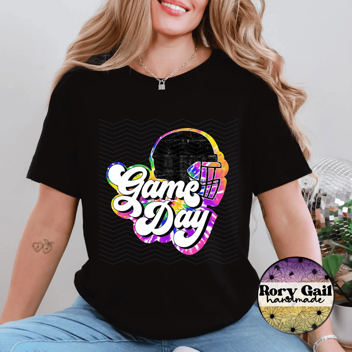 Neon Flamingo T-Shirt Game Day Rainbow Tie-Dye