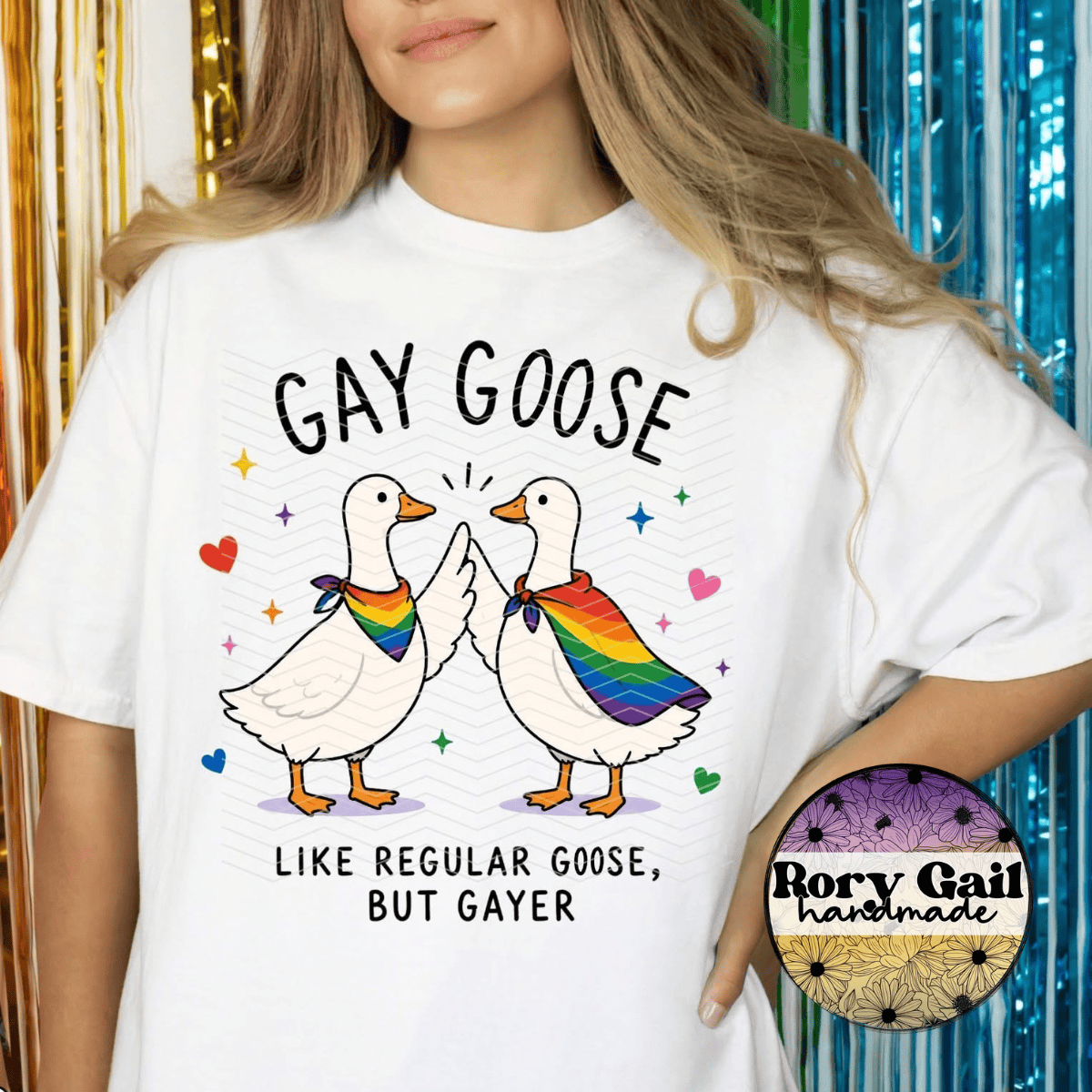 Neon Flamingo T-Shirt Gay Goose Like Regular Goose But Gayer Tee