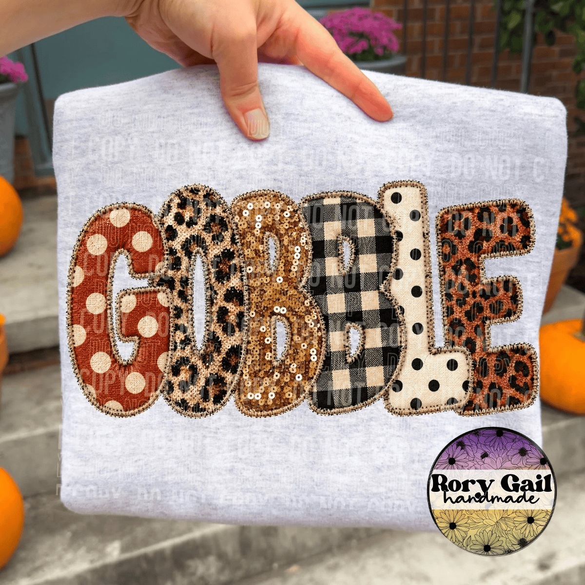 OCo T-Shirt Gobble Faux Embroidery Adult