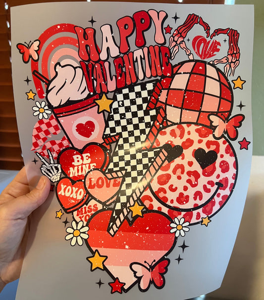 Rory Gail Handmade T-Shirt Happy Valentine Retro Adult Tee