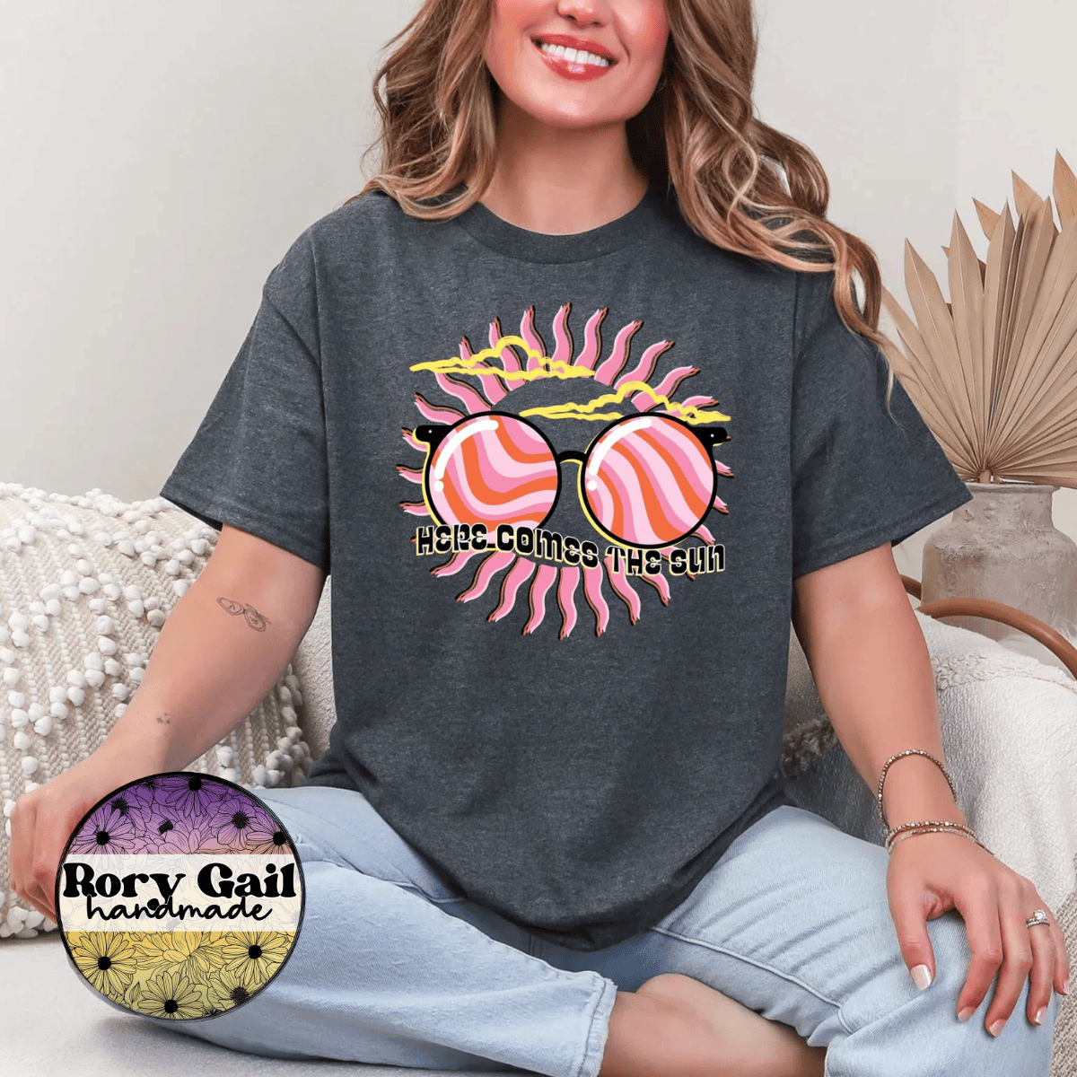 Neon Flamingo T-Shirt Here Comes the Sun Tee