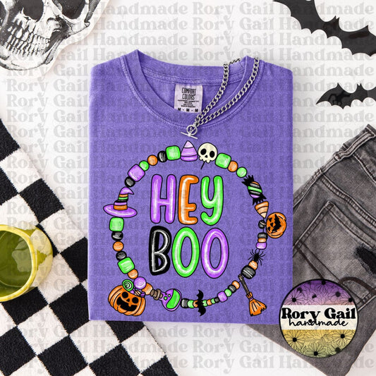 OCo T-Shirt Hey Boo Beaded Circle Halloween Graphic Tee – Kids