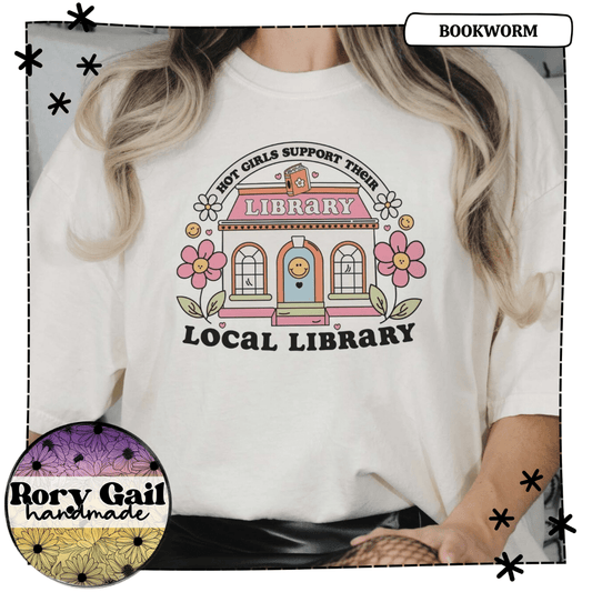 SVGS T-Shirt Hot Girls Support Their Local Library Adult