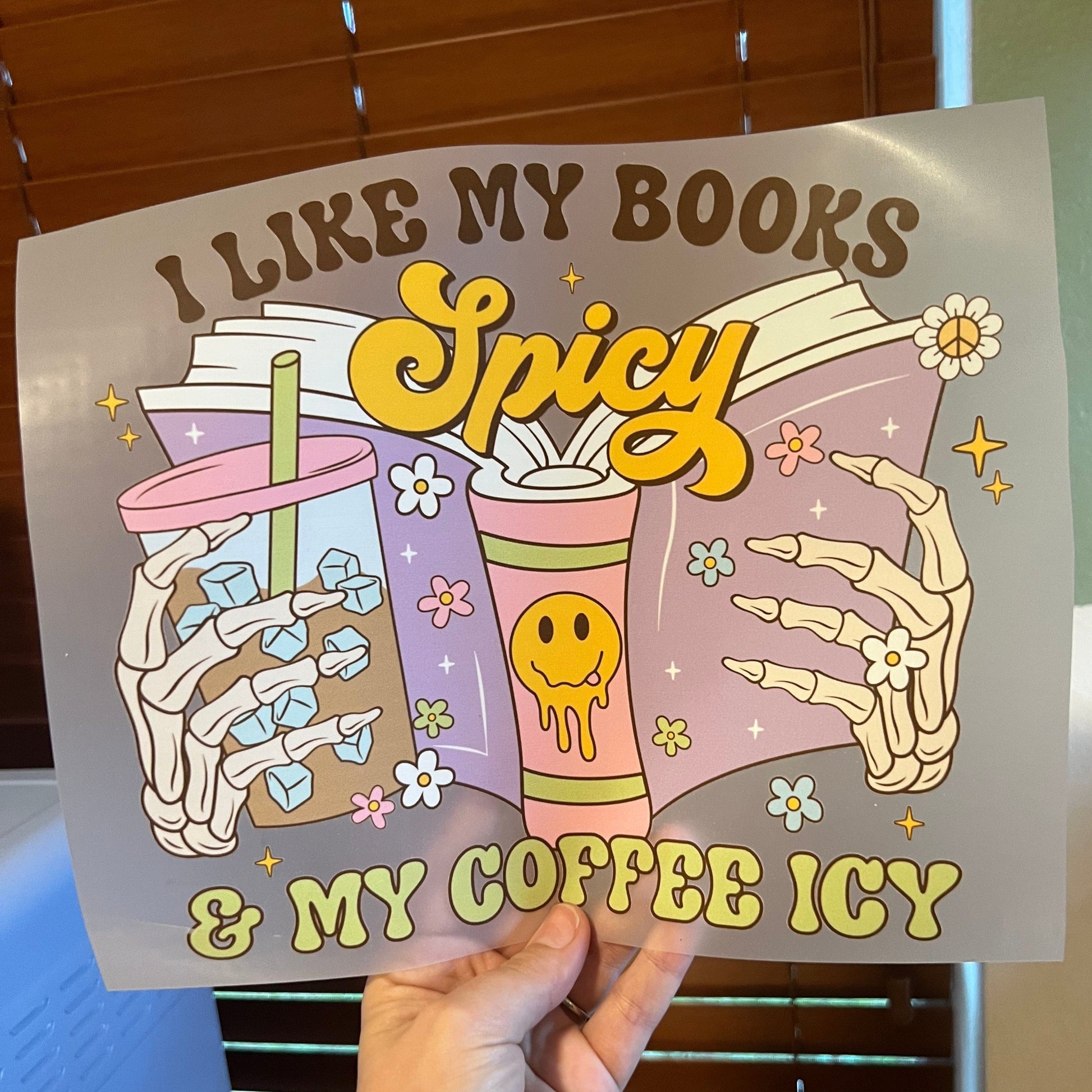 Rory Gail Handmade T-Shirt I Like My Books Spicy & My Coffee Icy Adult Tee