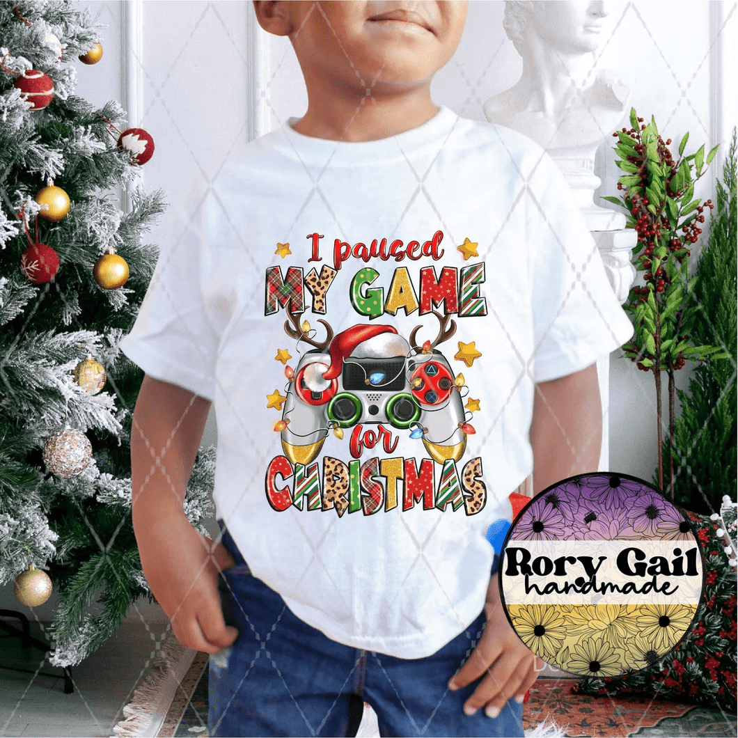 Rory Gail Handmade T-Shirt I Paused My Game for Christmas Toddler/Youth Tee