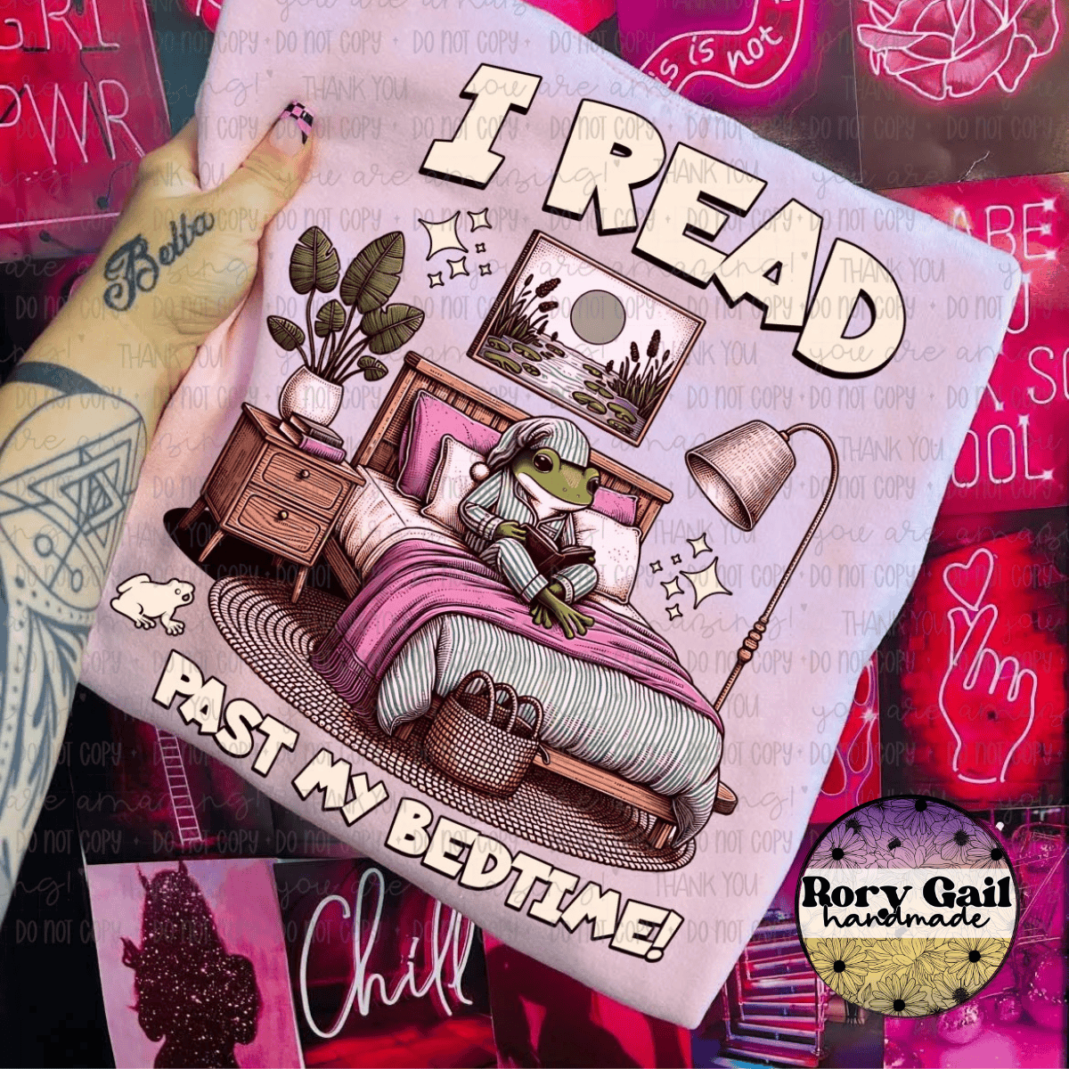 Neon Flamingo T-Shirt I Read Past My Bedtime Tee