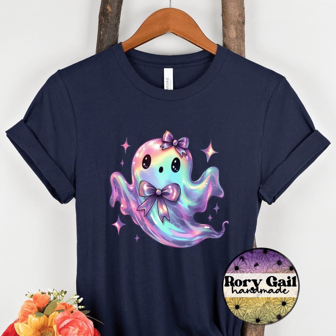 OCo T-Shirt Iridescent Ghost Halloween Graphic Tee – Kids