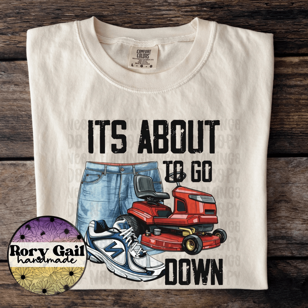 Neon Flamingo T-Shirt It's About To Go Down Mowing Adult Tee