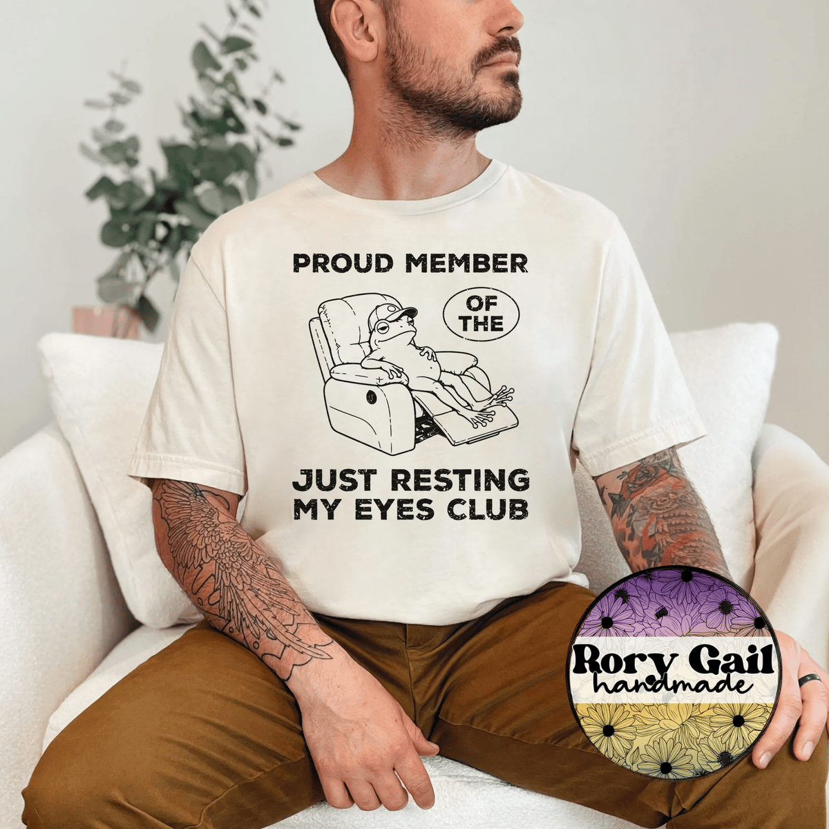 Neon Flamingo T-Shirt Just Resting My Eyes Adult Tee