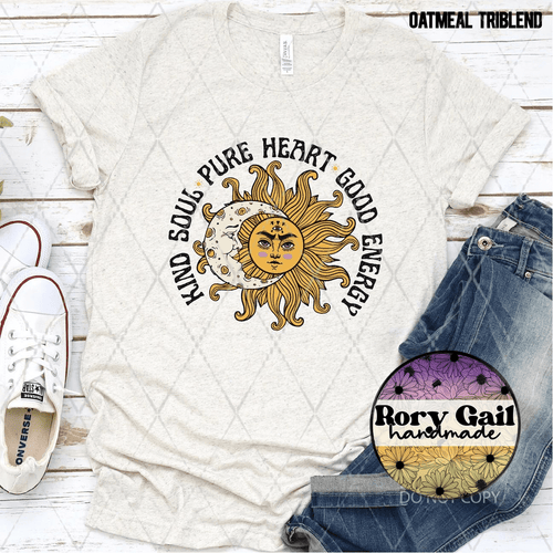 Rory Gail Handmade T-Shirt Kind Soul Pure Heart Good Energy Adult Tee