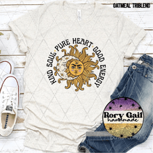 Load image into Gallery viewer, Rory Gail Handmade T-Shirt Kind Soul Pure Heart Good Energy Adult Tee
