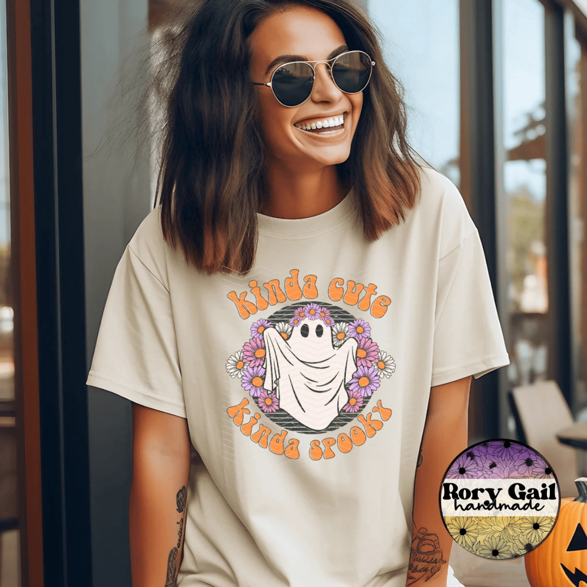 Neon Flamingo T-Shirt Kinda Cute Kinda Spooky Adult
