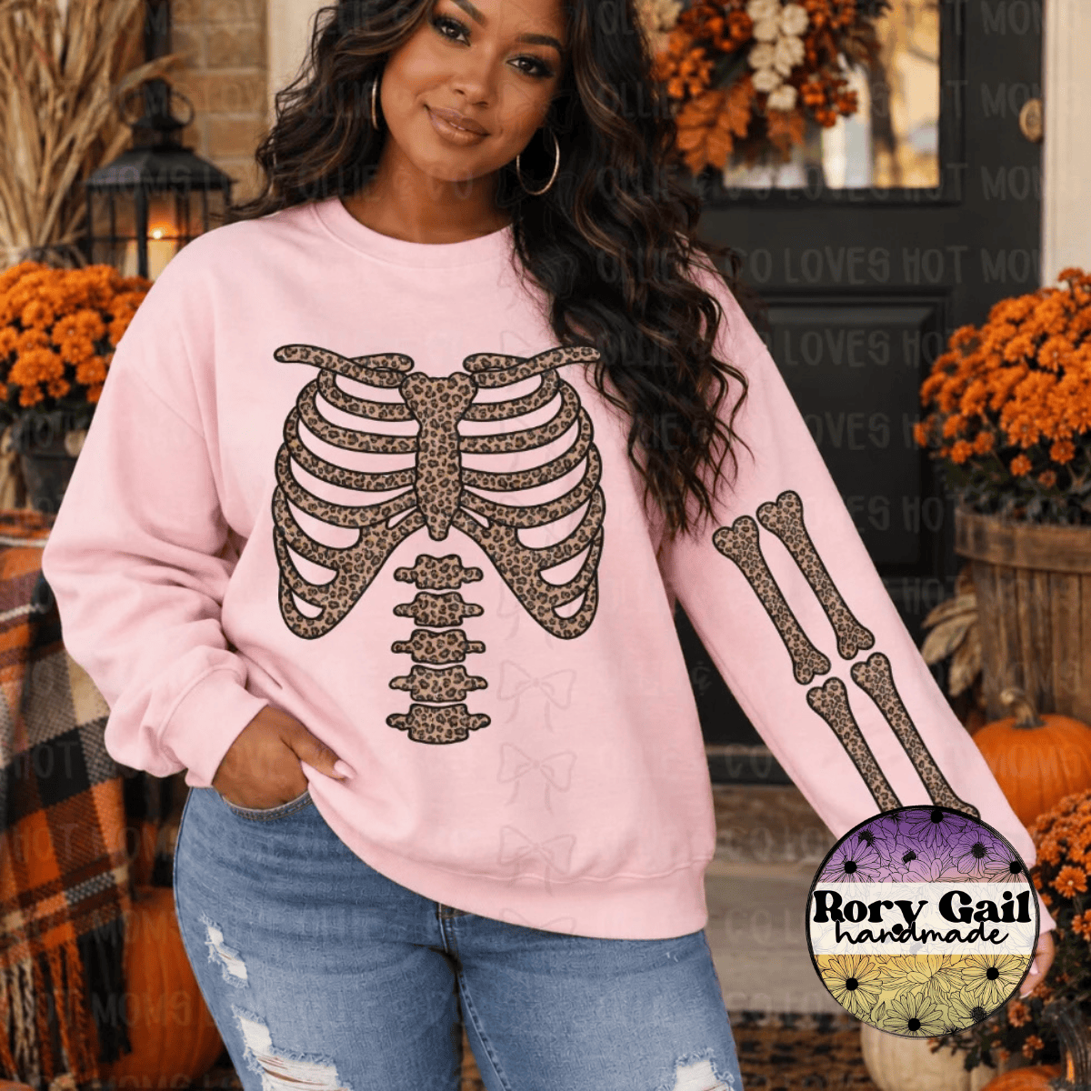 OCo T-Shirt Leopard Skeleton W/Arm Sleeve Adult